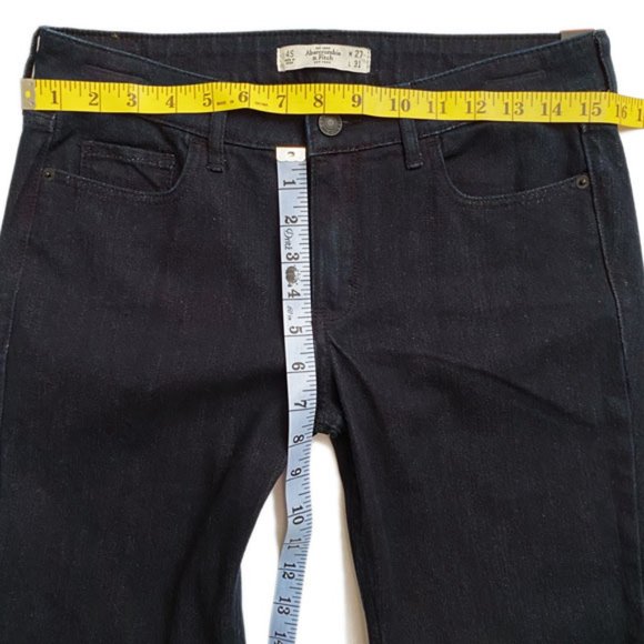 Abercrombie & Fitch Dark Navy Skinny Boot Low Rise Jeans Size 4s - Picture 7 of 8